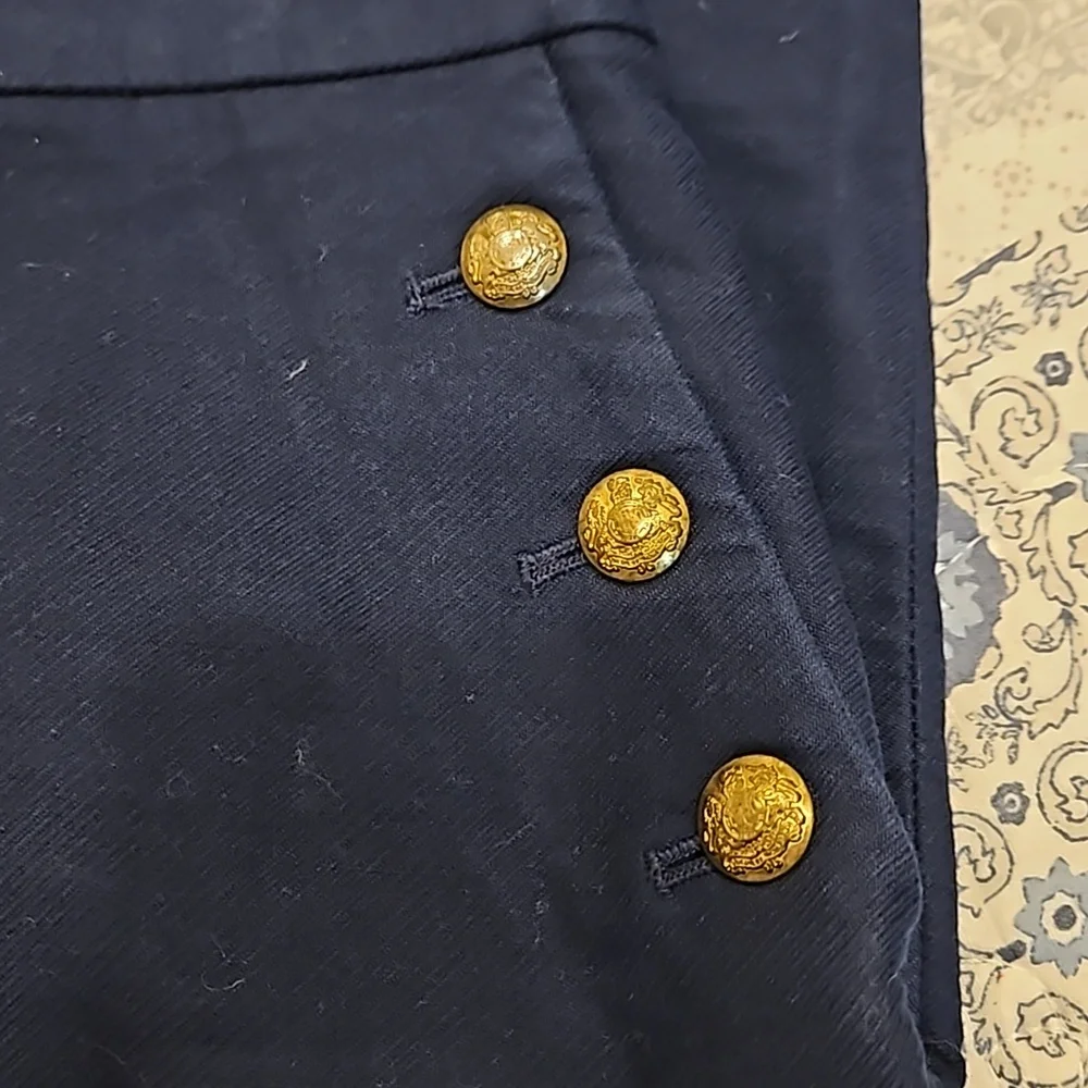 J. Crew Navy Skirt with Gold Buttons - Picture 5 of 7